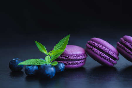 macaroons with blueberries