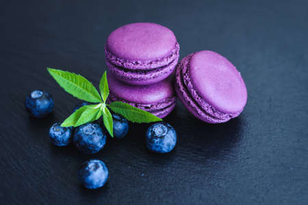 macaroons with blueberries