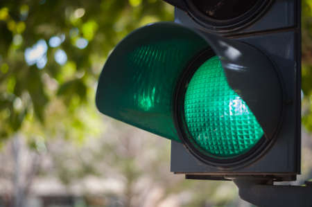 green traffic lightの写真素材