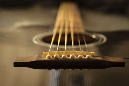 black acoustic guitarの写真素材