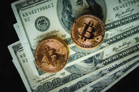 bitcoin and dollarの写真素材