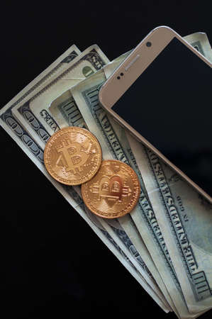 bitcoin and cashの写真素材