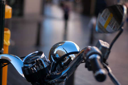 city bike with black handlebarsの写真素材