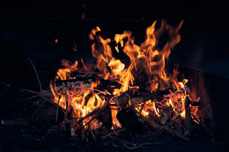 a hot fire for a picnic