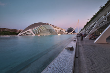 the city in the soft sunset light valencia 30-08-2023のeditorial素材