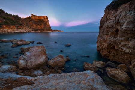 panoramic view of the sea bayの写真素材