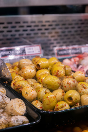 olives marinated in different waysの写真素材