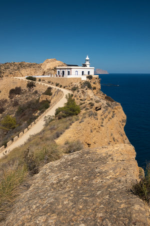 View of the winding road leading to the lighthouseの写真素材