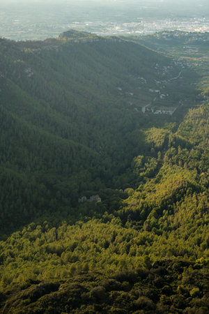 View of the green mountain rangeの写真素材