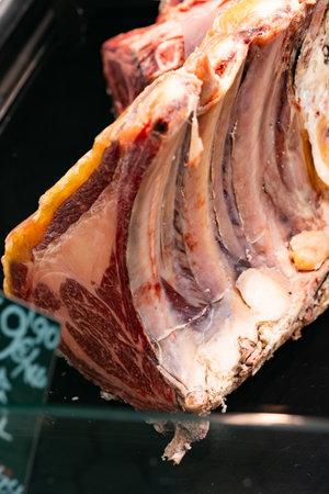 In the shop window ribs are largeの写真素材