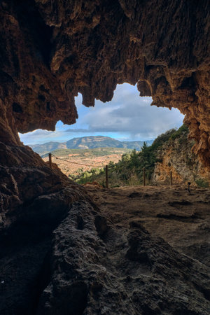 Beautiful mountain view from the cave