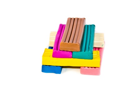 Set of plasticine. Isolated on white background.