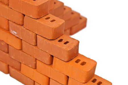 Small bricks for construction. Isolated on white backgroundの写真素材