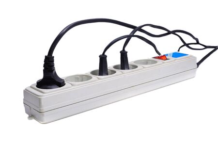 Extension cord to power the devices. Isolated on white background