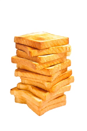 Bread for toasting. Isolated on white backgroundの写真素材