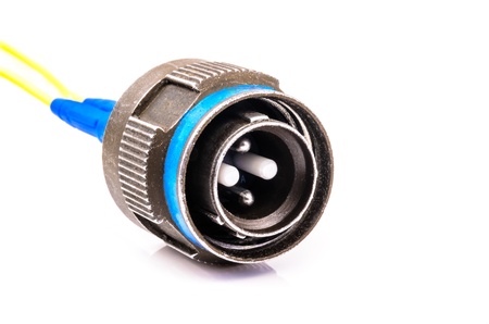Connector for fiber optic cable  Photo Close-up