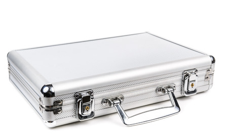 The aluminum carrying case. Microstock photography for over a white backgroundの写真素材