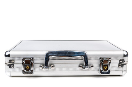 The aluminum carrying case. Microstock photography for over a white backgroundの写真素材