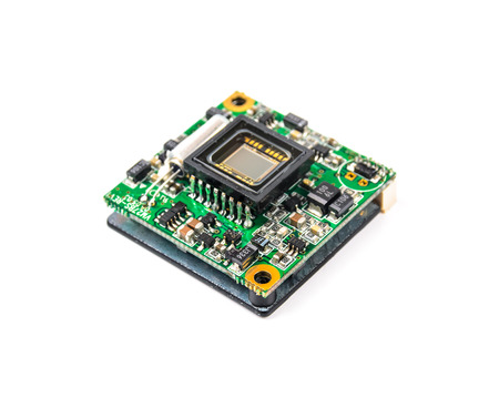 Miniature video camera for protection. For microstock photo on white background