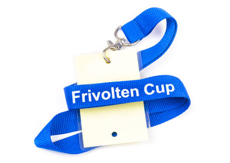 Nametag on tape for an athlete. For microstock photo on white background
