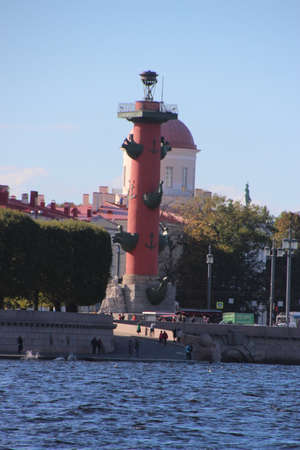 lighthouse on the pier column and old stoke exchangeの写真素材