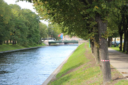 View to canal in city . Saints-Petersburgの写真素材