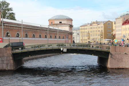 View to Canal , bridge and building Saints-Petersburg Russiaのeditorial素材