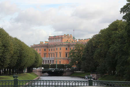 River and bridge in city . Saints-Petersburg Russiaのeditorial素材
