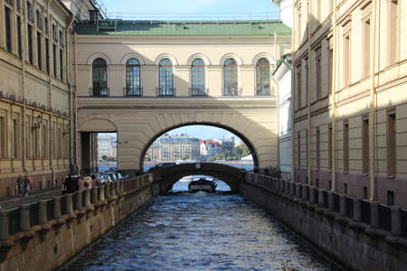 winter channel Saints Petersburg Russiaのeditorial素材