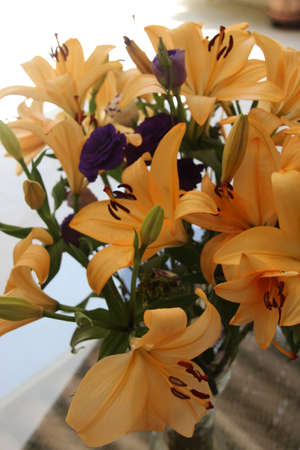 Floral in gift yellow liliesの写真素材