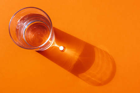 pharmacological preparations on an orange backgroundの写真素材