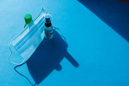 pharmacological preparations on a blue backgroundの写真素材