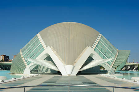 Valencia, Spain - September 16, 2012: Modern architecture and public spaces of the infamous City of Arts and Sciences during summerのeditorial素材