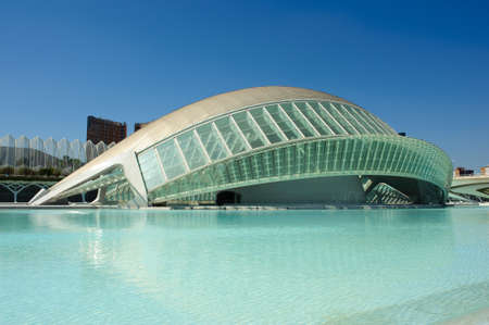 Valencia, Spain - September 16, 2012: Modern architecture and public spaces of the infamous City of Arts and Sciences during summerのeditorial素材