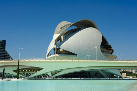 Valencia, Spain - September 16, 2012: Modern architecture and public spaces of the infamous City of Arts and Sciences during summerのeditorial素材