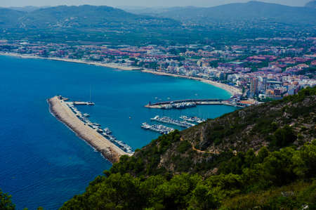 View of the coast of Javea in Spainの写真素材