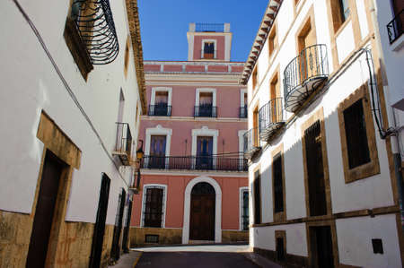 Mediterranean street in Javea, Spain の写真素材
