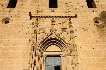 Church door in Javea, Spainの写真素材
