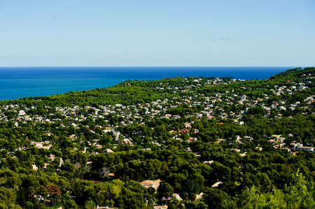 View of the coast of Javea in Spainの写真素材