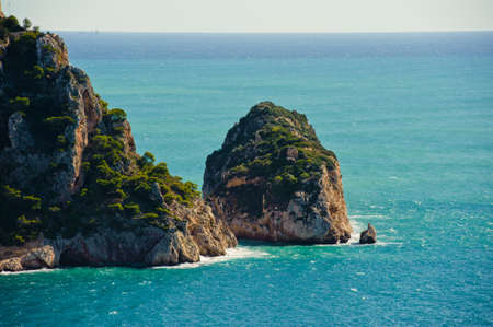 Mediterranean coast in Javea, Spainの写真素材