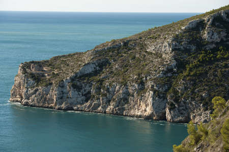 View of the coast of Javea in Spainの写真素材