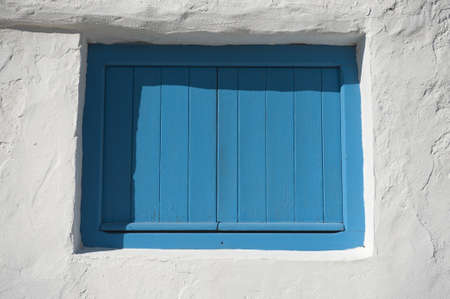 Wooden window in Mediterranean house, Cala Barraca-Javea  Spain の写真素材