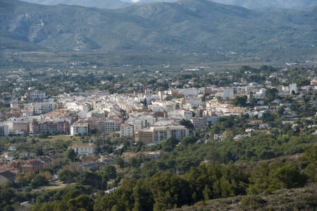 Views of Javea town from La Plana Windmills. の写真素材