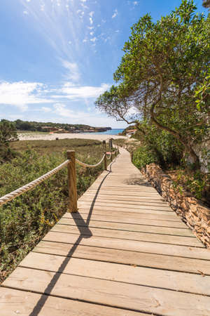 Beach way to Saona beach in Formentera Balearic islandsの写真素材