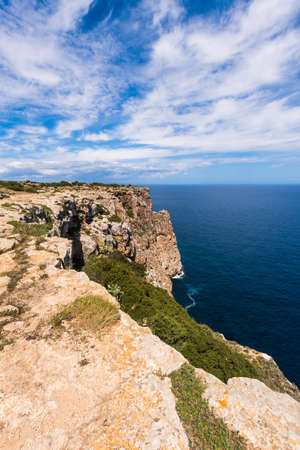 Formentera cliff coastline coastlineの写真素材