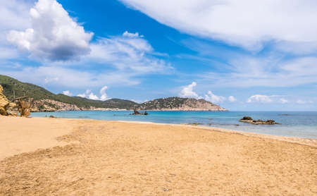 Figueral beach in Ibiza, Spainの写真素材