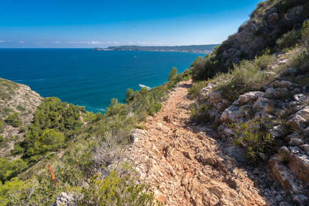 San Antonio Cape forest road and Javea landscapeの写真素材