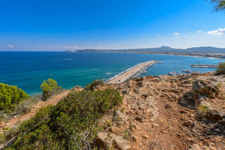 Alicante Javea harbour beach cityscape viewの写真素材