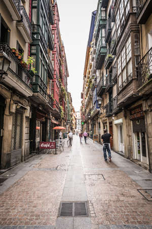 BILBAO, SPAIN - SEPTEMBER 27, 2013  Tourists and citizens walking in Bilbao, Spain on September 27, 2013 のeditorial素材