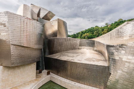 BILBAO, SPAIN - OCTOBER 1  Exterior of The Guggenheim Museum on October 1, 2013 in Bilbao, Spain  The Guggenheim is a museum of modern and contemporary art designed by Canadian-American architect Frank Gehryのeditorial素材